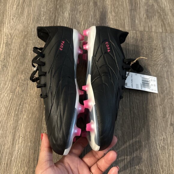 Adidas COPA Pure 1 FG J Soccer Cleats HQ8887  BLACK calf Leather Size 6 M /7.5 W main image 6